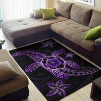 Kanaka Map Hibiscus Plumeria Turtle Art Polynesian Area Rug Violet AH - Polynesian Pride