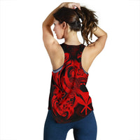 Polynesian Hawaii Women's Racerback Tank - Kanaka Maoli Red Turtle - Polynesian Pride