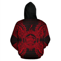 Palau Polynesian ll Over Hoodie Map Red - Polynesian Pride