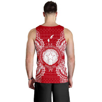 Northern Mariana Islands Polynesian Men Tank Top Map Red White - Polynesian Pride