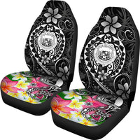 Hawaii Polynesian Car Seat Covers - Hawaii Seal With Turtle Plumeria (Black) - Polynesian Pride