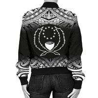 Pohnpei Women's Bomber Jacket - Fog Black Style - Polynesian Pride