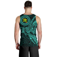 Hawaii Tank Top Polynesian Kanaka Map Hawaiian Men's Tank Top - Turquoise - TT Style - Polynesian Pride