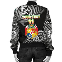 Mate Ma'a Tonga Rugby Women's Bomber Jacket Polynesian Unique Vibes - Black - Polynesian Pride