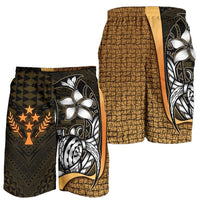 Kosrae Micronesian Men's Shorts Gold - Turtle With Hook - Polynesian Pride