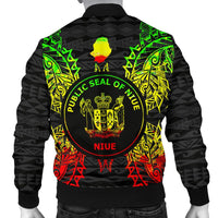 Niue Polynesian Men's Bomber Jacket Map Reggae - Polynesian Pride