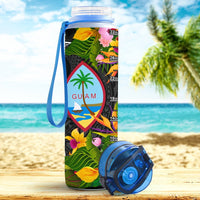 Guam Hydro Tracking Bottle - Seal Spiral Polynesian Patterns - Polynesian Pride
