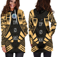 Federated States of Micronesia Hoodie Dress - Polynesian Tattoo Gold - Polynesian Pride