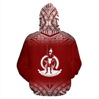 Vanuatu Custom All Over Hoodie Fog Red - Polynesian Pride