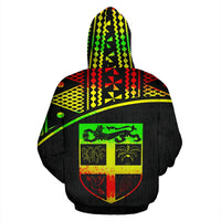 Fiji Polynesian Zip up Hoodie Reggae Curve - Polynesian Pride