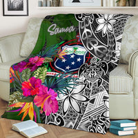 Samoa Premium Blanket - Turtle Plumeria Banana Leaf - Polynesian Pride