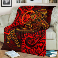Chuuk Premium Blanket - Red Shark Polynesian Tattoo - Polynesian Pride