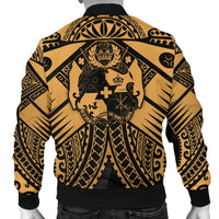 Tonga Polynesian Men's Bomber Jacket - Tonga Gold Seal Polynesian Tattoo - Polynesian Pride