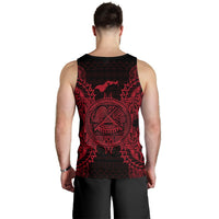 American Samoa Men Tank Top Map Red - Polynesian Pride