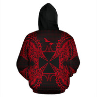 Wallis nd Futuna Polynesian ll Over Hoodie Map Red - Polynesian Pride