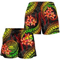 American Samoa Polynesian Women Shorts - Reggae Plumeria - Polynesian Pride