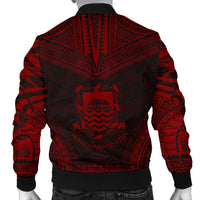 Tuvalu Polynesian Chief Men's Bomber Jacket - Red Version - Polynesian Pride