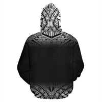 Poly All Over Custom Zip up Hoodie Polynesian Fog Black Style - Polynesian Pride