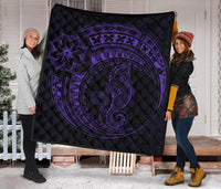 Polynesian Quilt - Polynesian Purple Seahorse Tattoo - Polynesian Pride