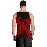 Hawaii Turtle Polynesian Men Tank Top Map Red - Polynesian Pride