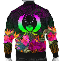 Pohnpei Personalised Men's Bomber Jacket - Summer Hibiscus - Polynesian Pride