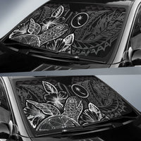 Chuuk Auto Sun Shades Turtle Hibiscus Black - Polynesian Pride