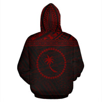 Federated States of Micronesia All Over Zip up Hoodie Chuuk Red Style - Polynesian Pride