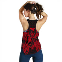 Tonga Polynesian Women Tank Top Map Red - Polynesian Pride