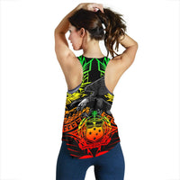 Samoa Polynesian Women's Racerback Tank - Eagle Tribal Pattern Reggae - Polynesian Pride