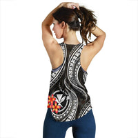 Polynesian Hawaii Women Racerback Tank - Black Plumeria - Polynesian Pride