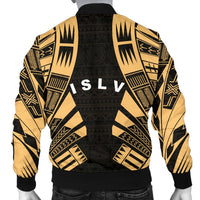 Society Islands Men Bomber Jackets - Polynesian Tattoo Gold - Polynesian Pride