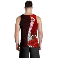 Vanuatu Polynesian Custom Personalised Men's Tank Top - Coat Of Arm With Hibiscus - Polynesian Pride