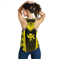 Hawaiian Kanaka Polynesian Women's Racerback Tank Active Yellow - Polynesian Pride