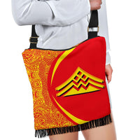 Hawaii Crossbody Boho Handbag Mauna Kea Polynesian - Circle Style Red And Yellow - Polynesian Pride
