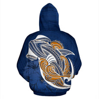 Marshall Islands All Over Zip up Hoodie Shark Coat of Arms - Polynesian Pride