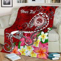 FSM Custom Personalised Premium Blanket - Turtle Plumeria (RED) - Polynesian Pride