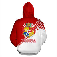 Tonga All Over Zip up Hoodie Split Style - Polynesian Pride