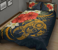 Hawaii Turtle Polynesian Tropical Hibiscus Plumeria Quilt Bed Set - Polynesian Pride