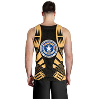 Northern Mariana Islands Men Tank Top - Polynesian Tattoo Gold - Polynesian Pride