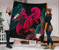 Hawaii Turtle Polynesian Tropical Premium Quilt - Ghia Style Pink - Polynesian Pride