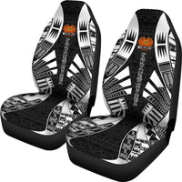 Papua New Guinea Car Seat Covers - Papua New Guinea Coat Of Arms Polynesian Tattoo Black - Polynesian Pride