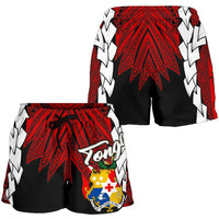 Tonga Polynesian Women's Shorts - Tribal Wave Tattoo Flag Color - Polynesian Pride