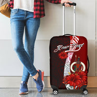 Vanuatu Polynesian Custom Personalised Luggage Covers - Coat Of Arm With Hibiscus - Polynesian Pride
