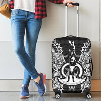 Vanuatu Polynesian Luggage Covers Map Black - Polynesian Pride