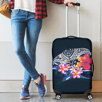 Polynesian Luggage Covers - Manta Ray And Hibiscus - Polynesian Pride