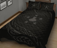 Austral Islands Quilt Bed Set - Gray - Frida Style - Polynesian Pride