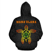 Polynesian Kakau ManaOlana Hula Girl Turtle Hibiscus Hawaii Hoodie - Polynesian Pride