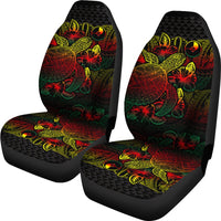 Yap Car Seat Covers - Yap Flag Turtle Hibiscus Reggae - Polynesian Pride