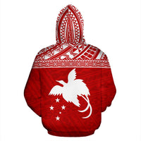 Papua New Guinea Polynesian All Over Zip up Hoodie Red Horizontal - Polynesian Pride
