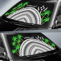 Kosrae Custom Personalised Auto Sun Shades - Ginger Lei Pattern - Polynesian Pride